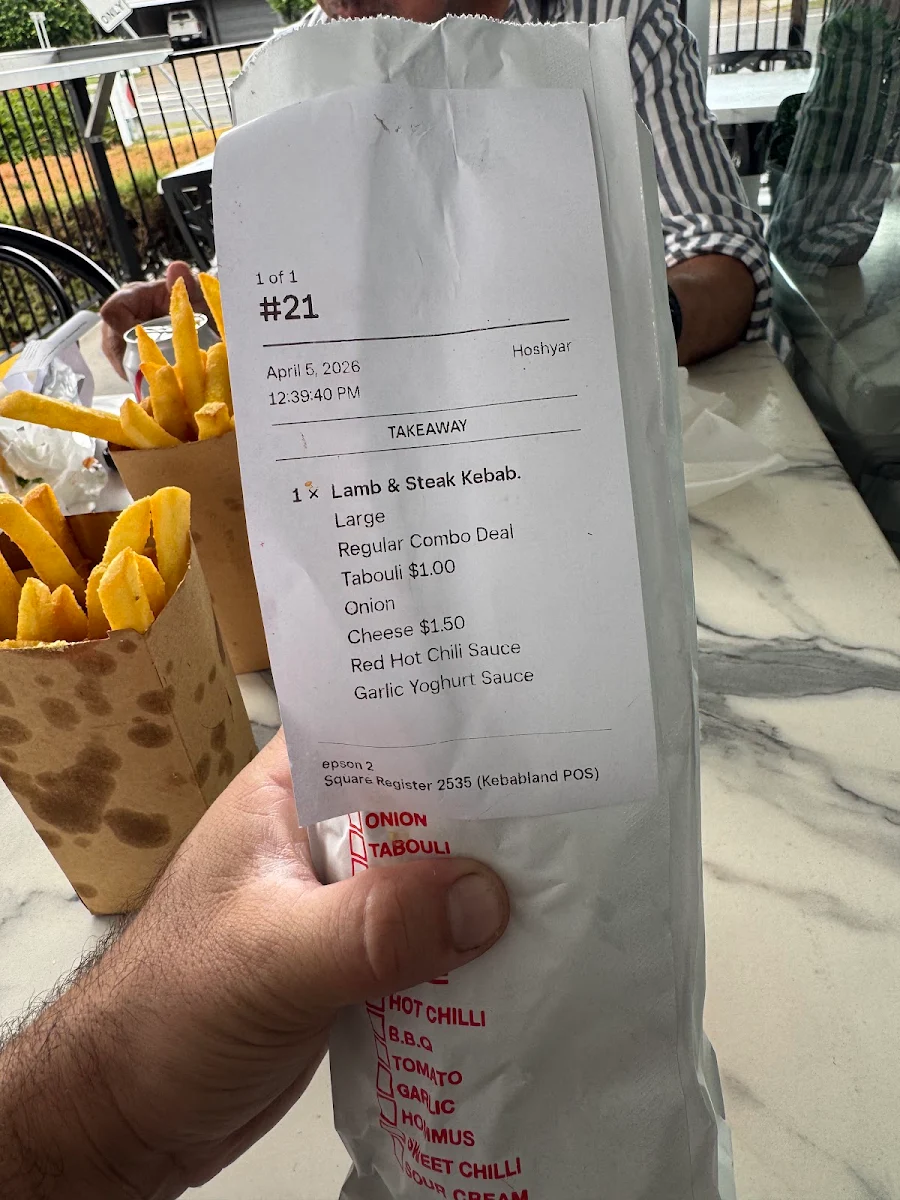 Menu, Kebabland