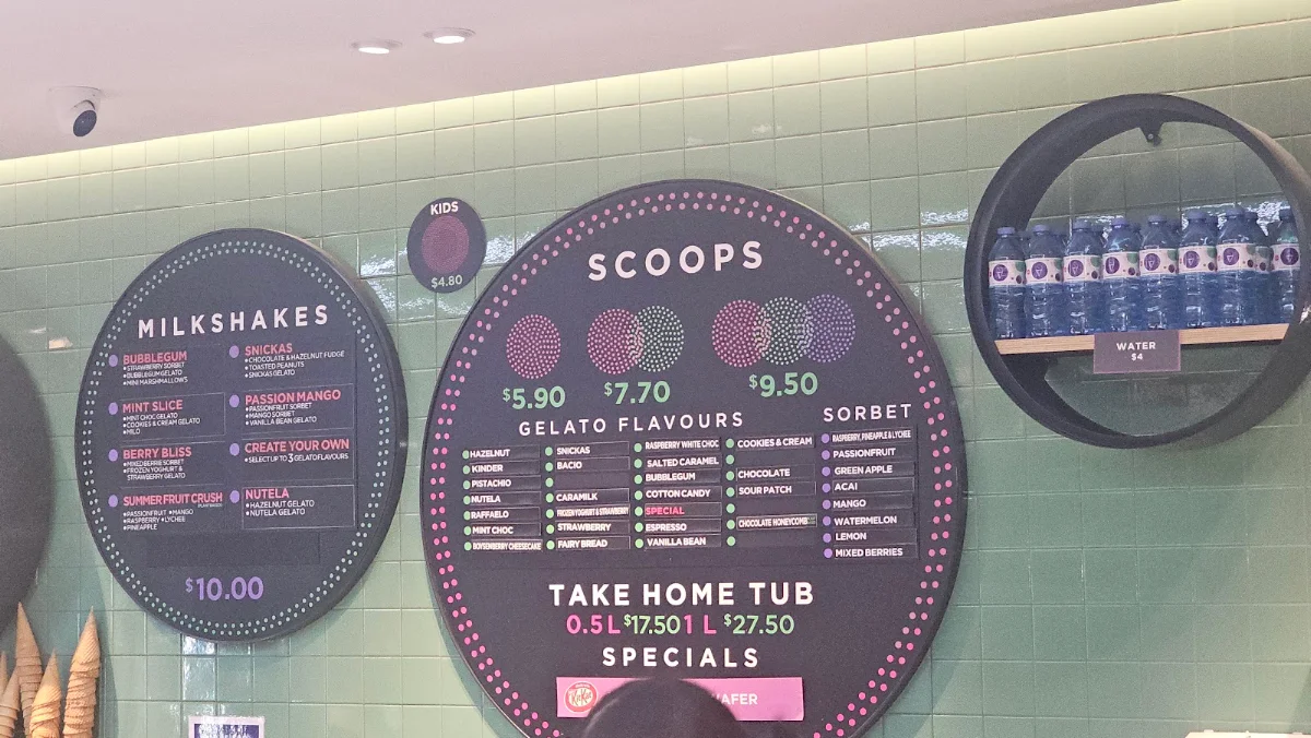 Menu, Augustus Gelatery + Acai Albury