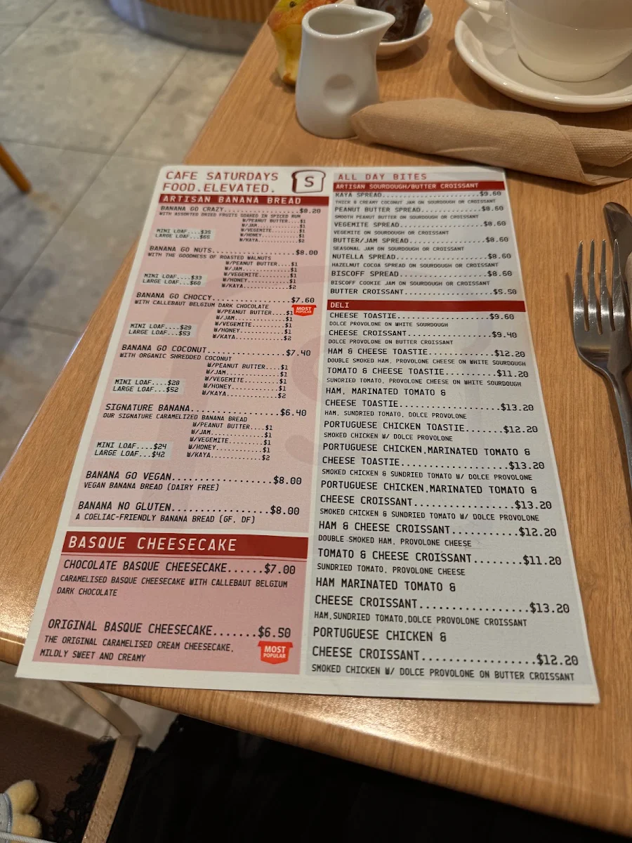 Menu, Saturdays