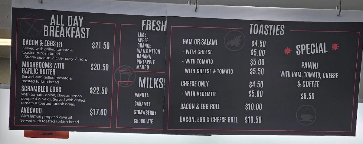 Menu, Seafood Lovers Cafe