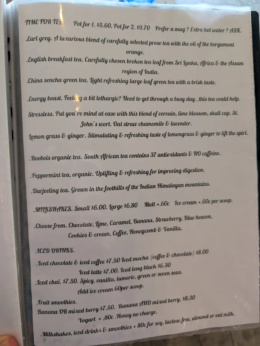 Menu, DS Coffee House Cafe