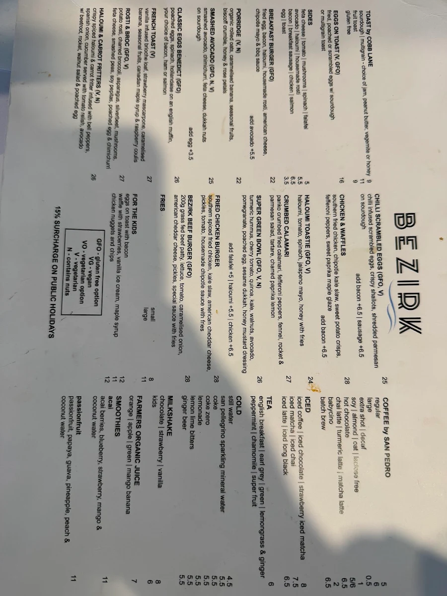 Menu, Bezirk Cafe