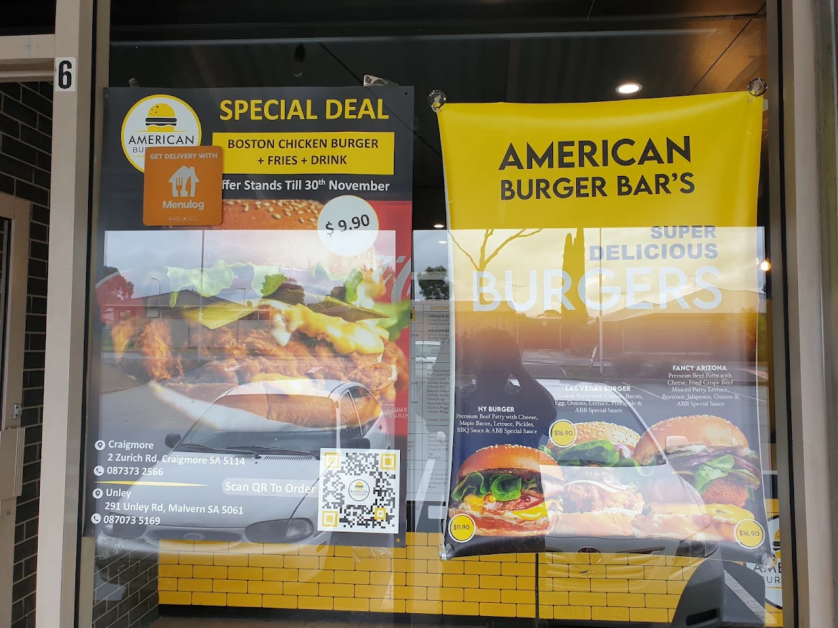 Menu, American Burger Bar
