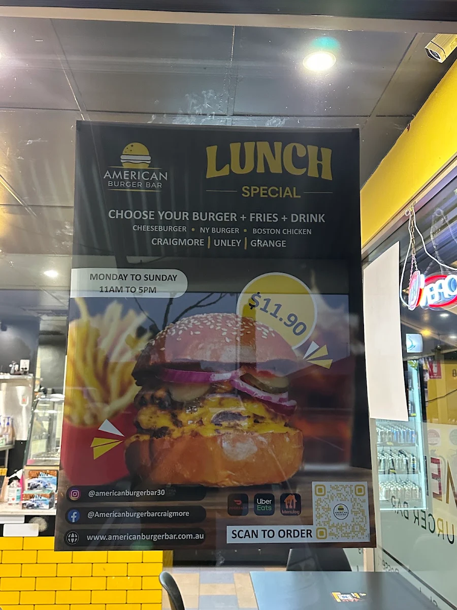 Menu, American Burger Bar