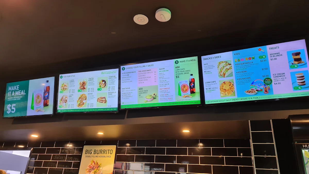 Menu, Zambrero Earlville