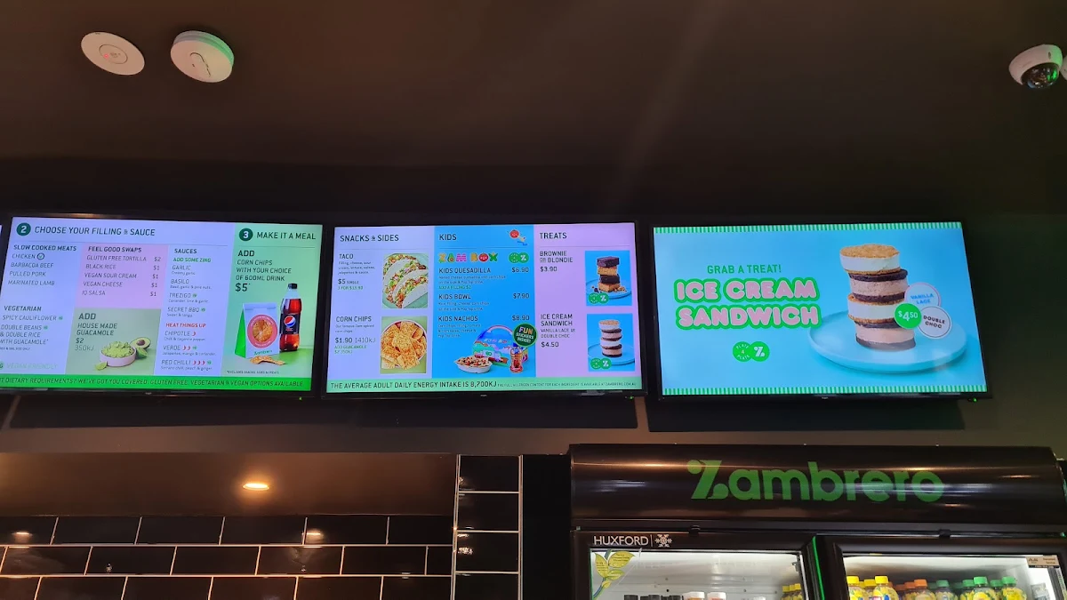 Menu, Zambrero Earlville