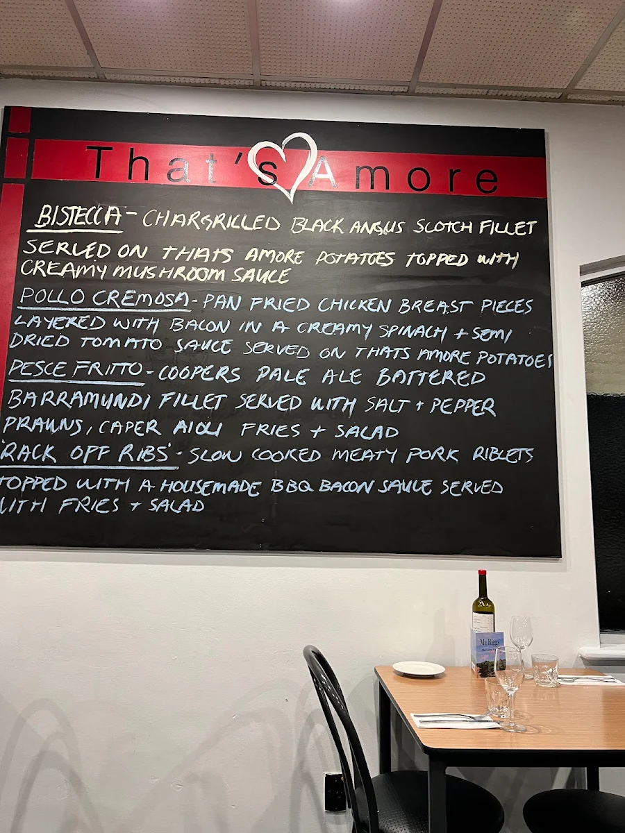 Menu, That's Amore Pizzeria Ristorante