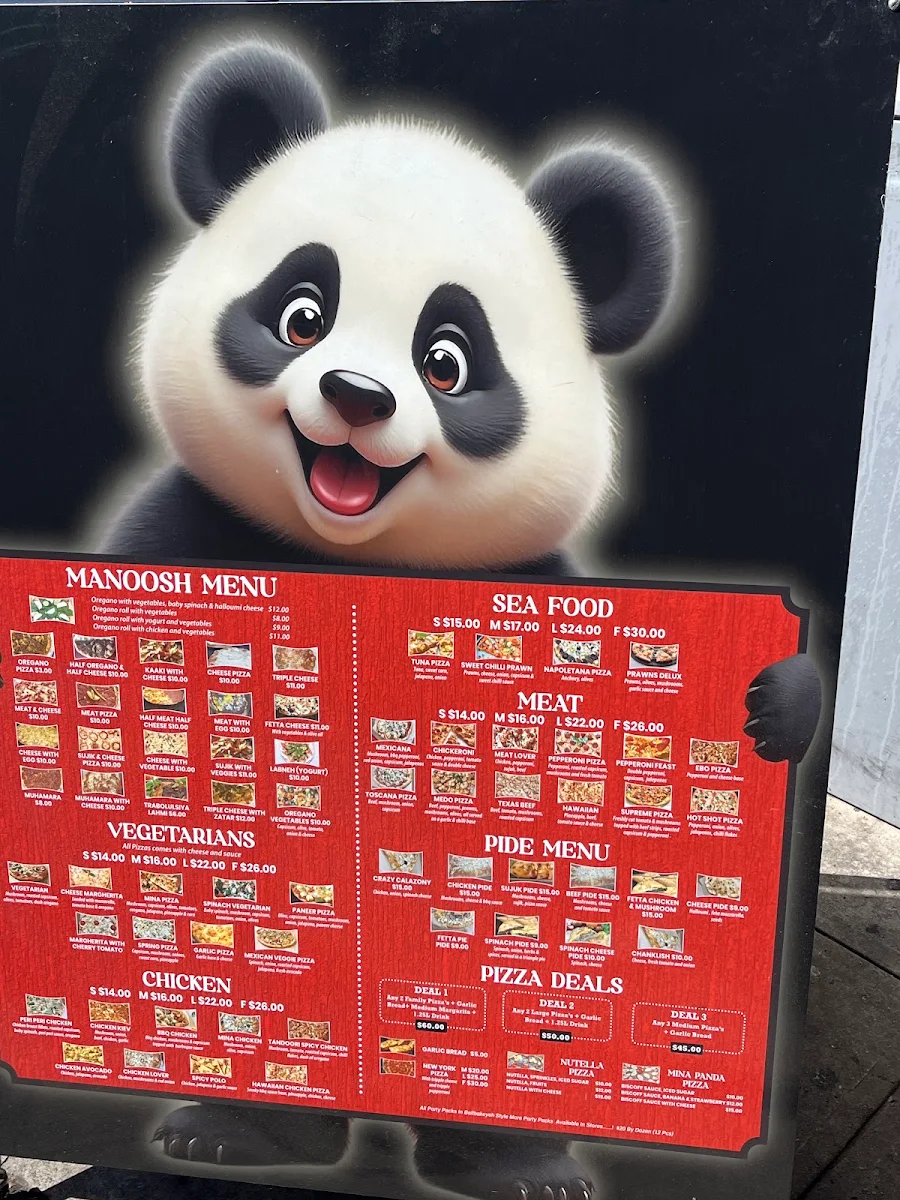 Menu, Mina Bakery Blacktown