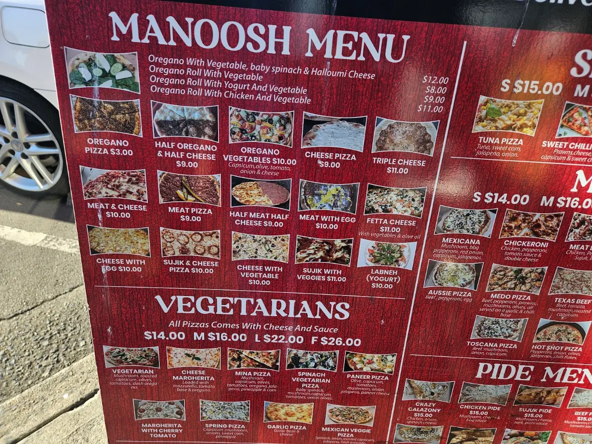 Menu, Mina Bakery Blacktown