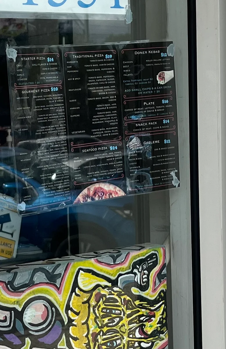 Menu, Lawson Pizza & Kebab