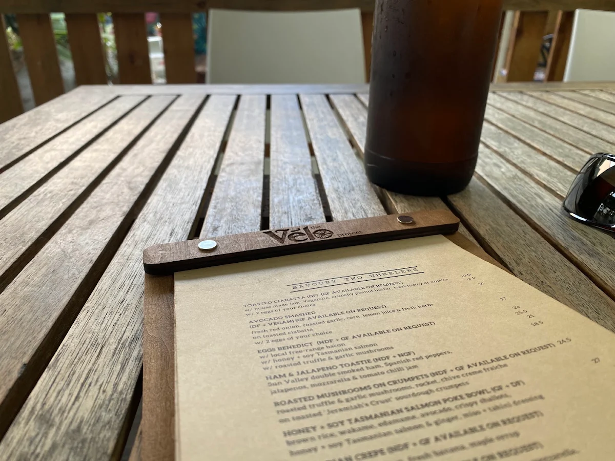 Menu, The Velo Project