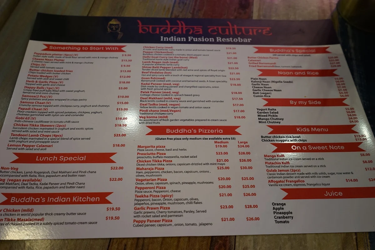 Menu, Bombay Rocks