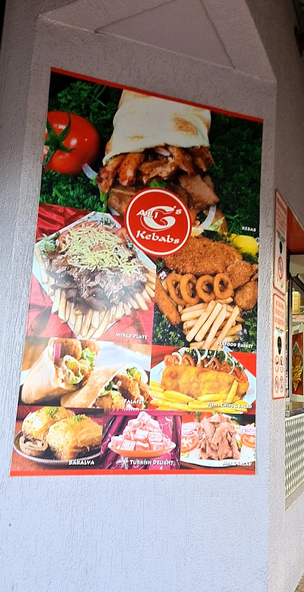 Menu, Ali G's Kebabs, Fish & Chips Edmonton