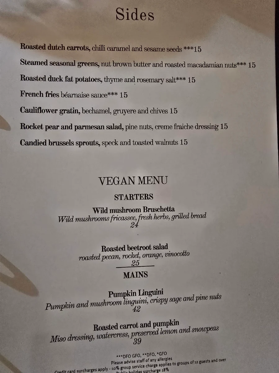 Menu, Gusto Riverfront Restaurant