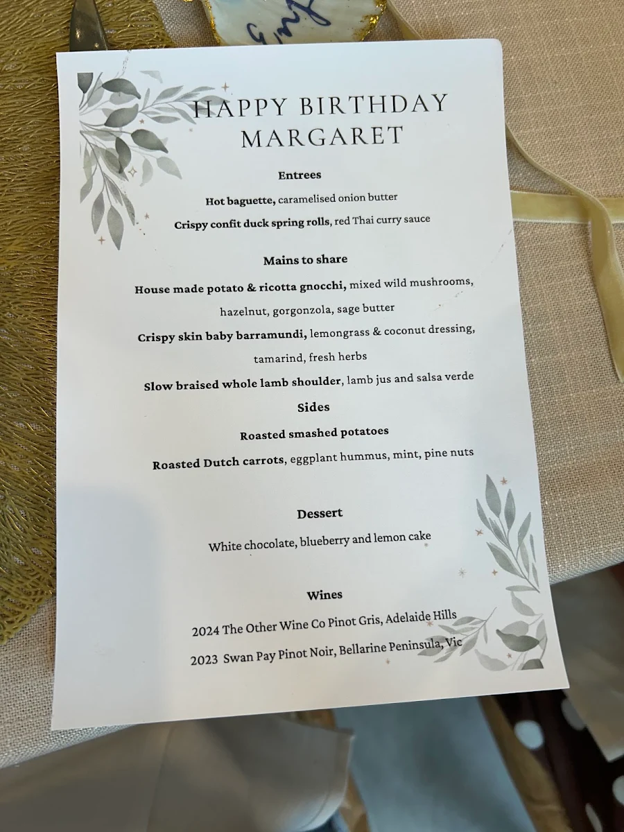 Menu, Gusto Riverfront Restaurant