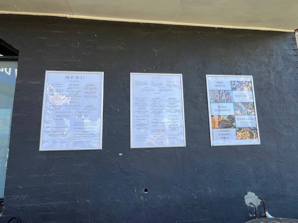 Menu, Archibald Hotel