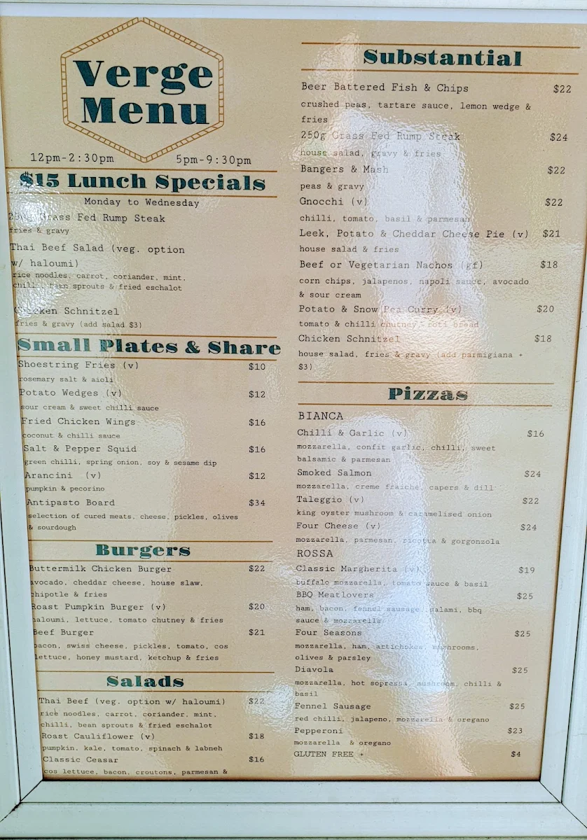 Menu, ArtHouse Hotel