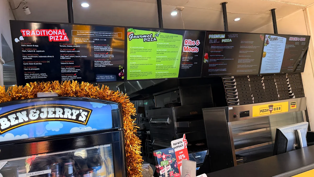 Menu, Pizza 888 Balwyn
