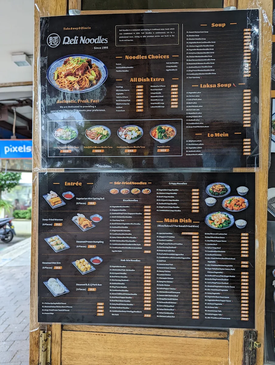 Menu, Deli Noodles
