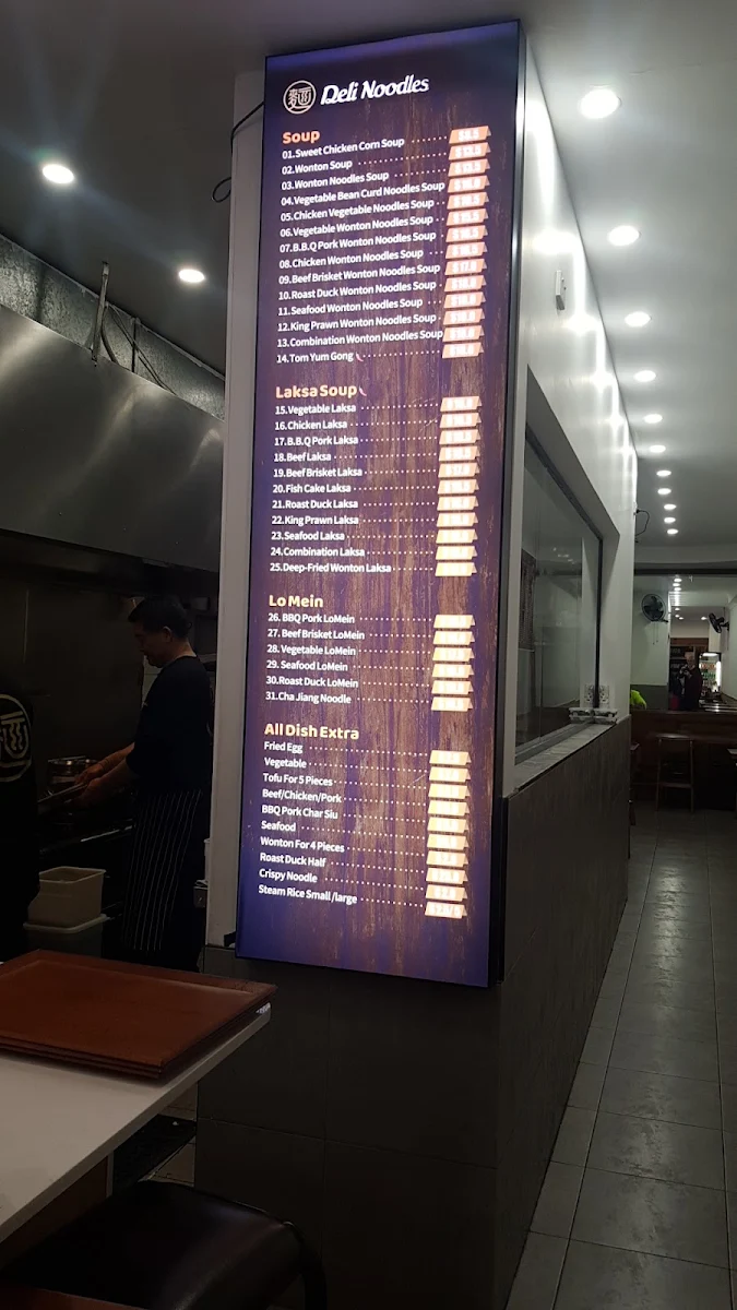 Menu, Deli Noodles