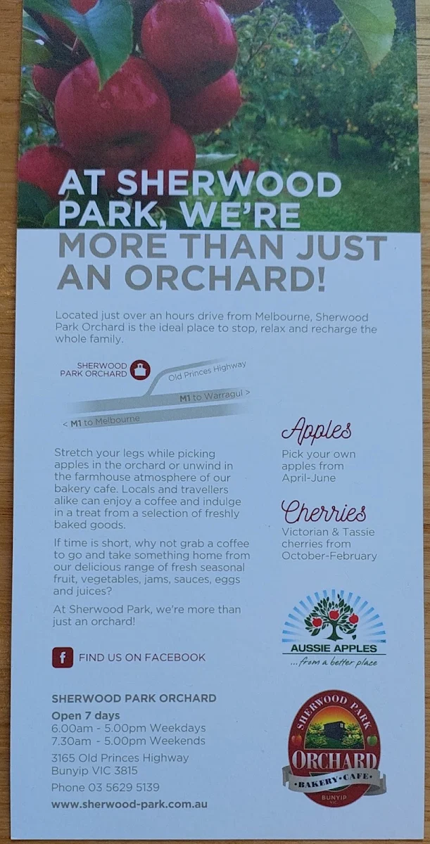 Menu, Sherwood Park Orchard