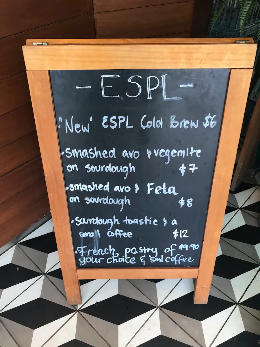 Menu, ESPL Coffee Brewers