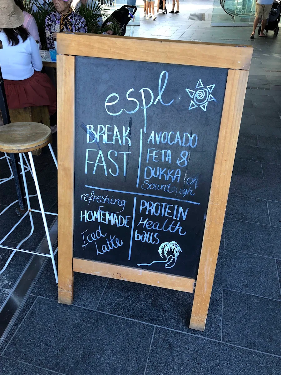 Menu, ESPL Coffee Brewers