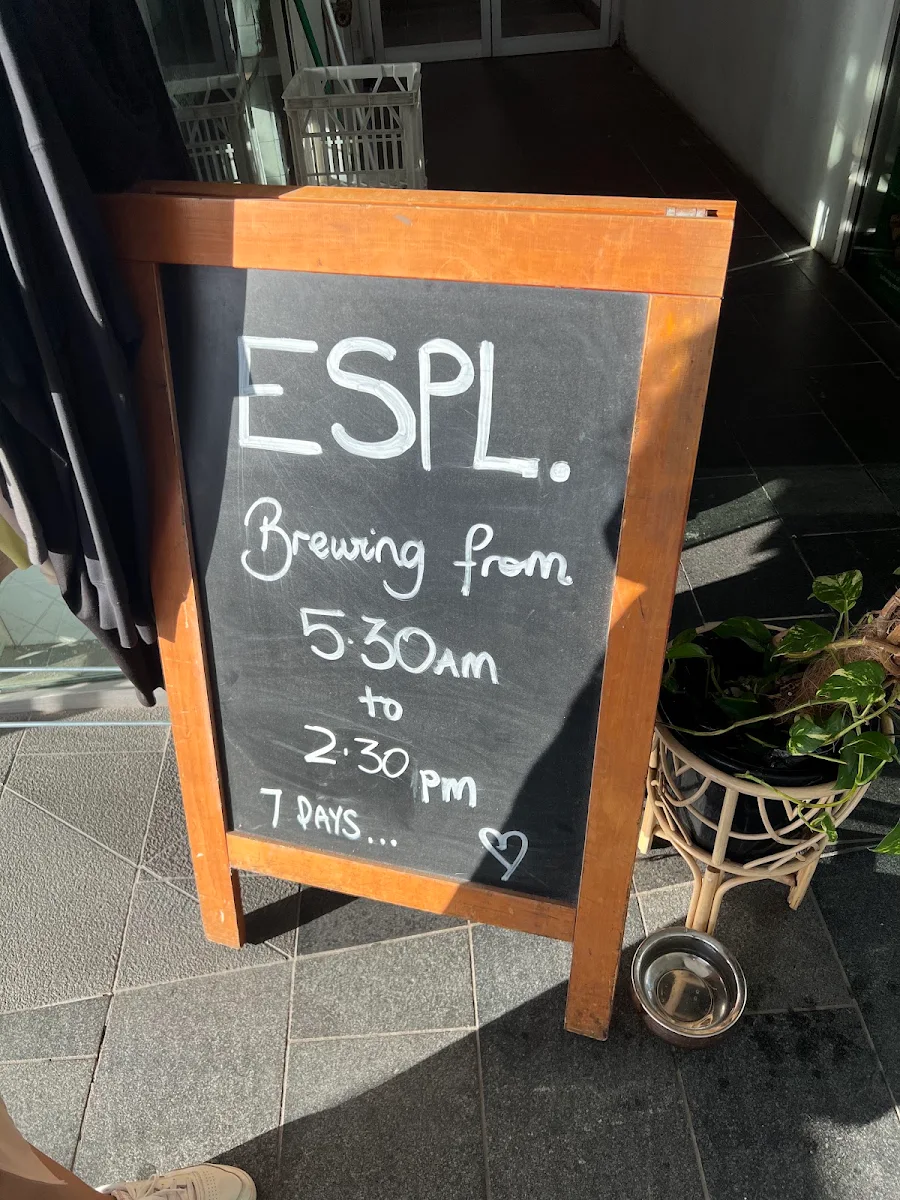 Menu, ESPL Coffee Brewers