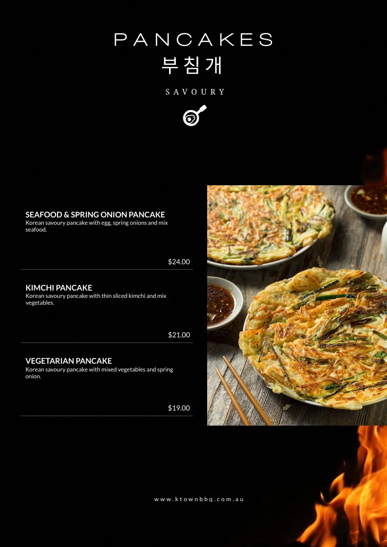 Menu, K - Town Korean BBQ House