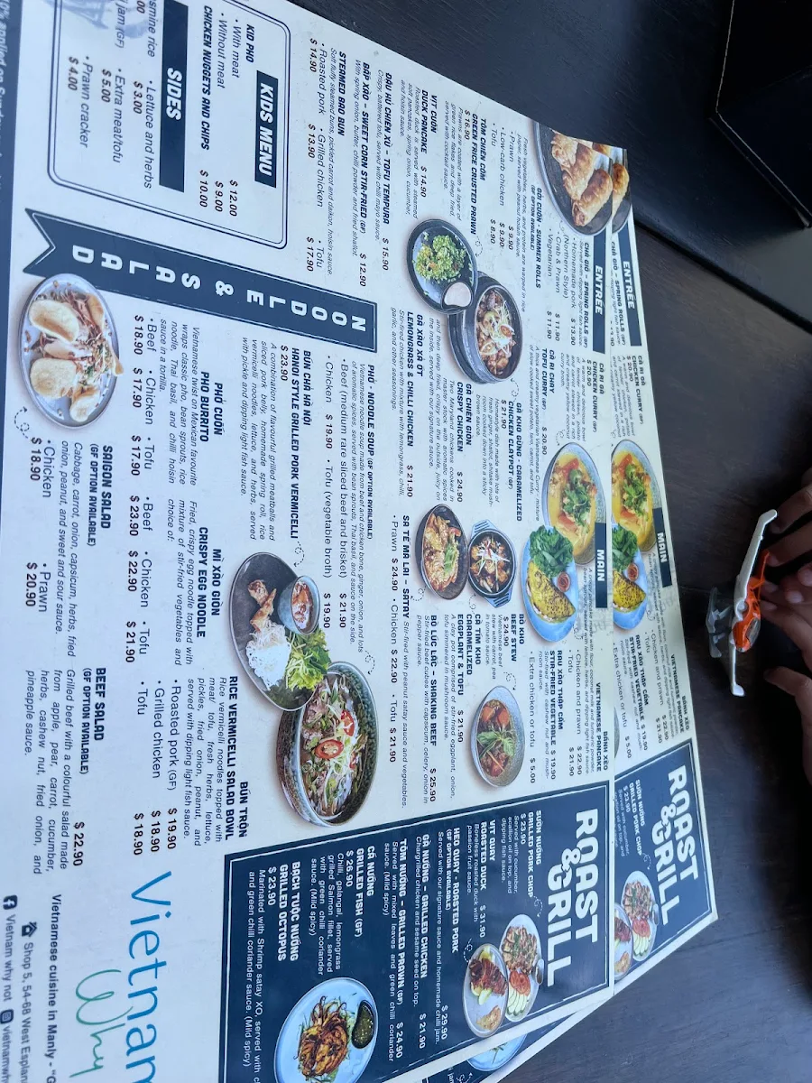Menu, Vietnam Why Not Restaurant