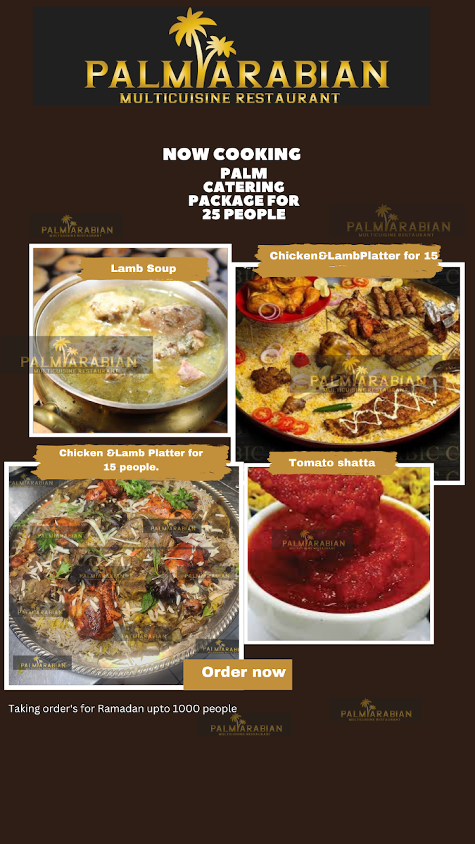 Menu, Palm Arabia by Jannat Al Mandi