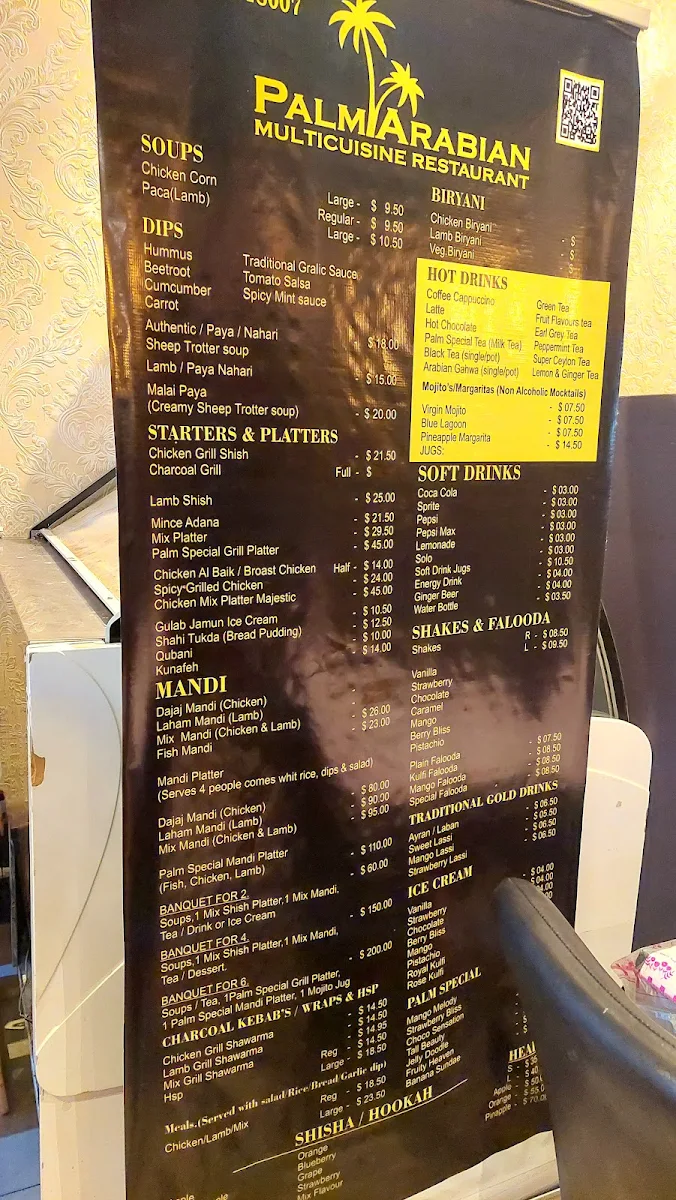 Menu, Palm Arabia by Jannat Al Mandi