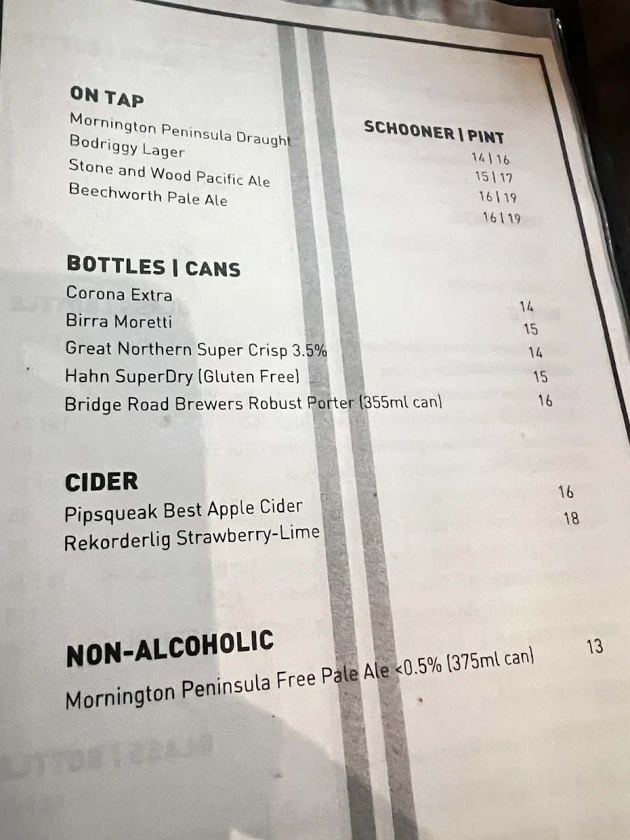 Menu, Tazio