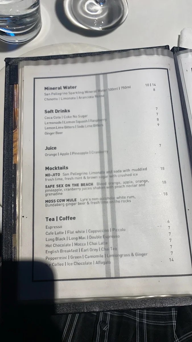 Menu, Tazio
