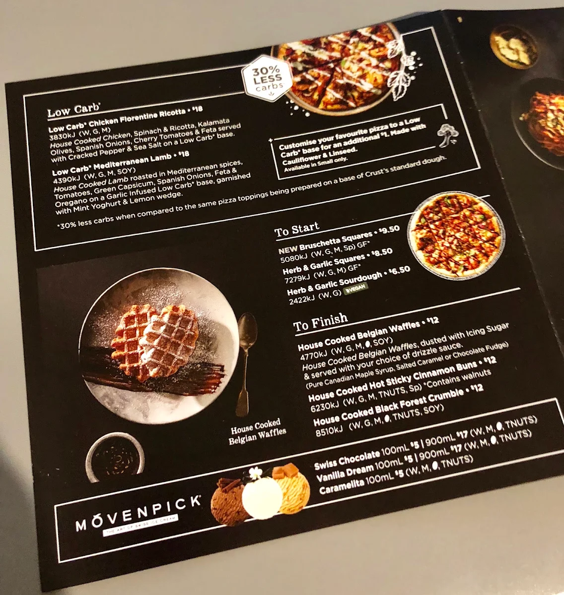 Menu, Crust Pizza Mount Lawley