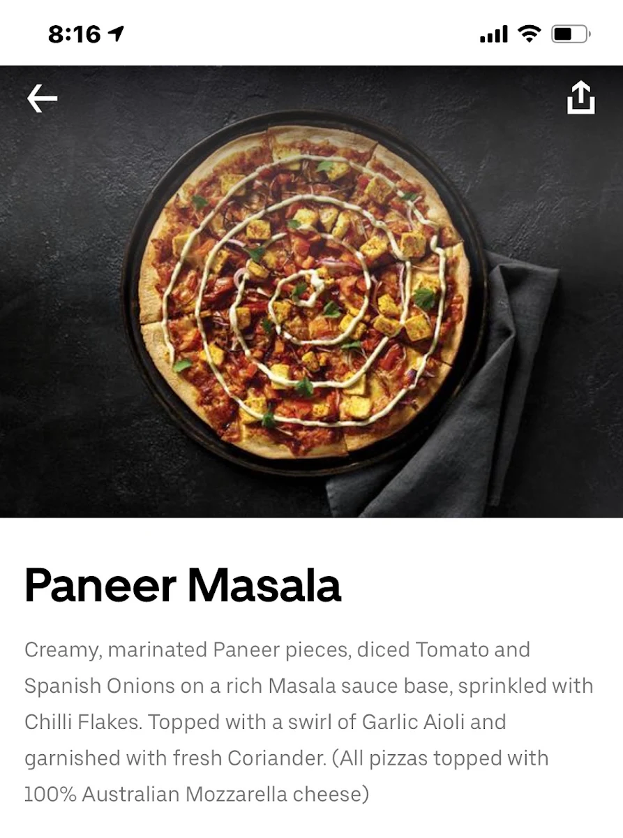 Menu, Crust Pizza Mount Lawley