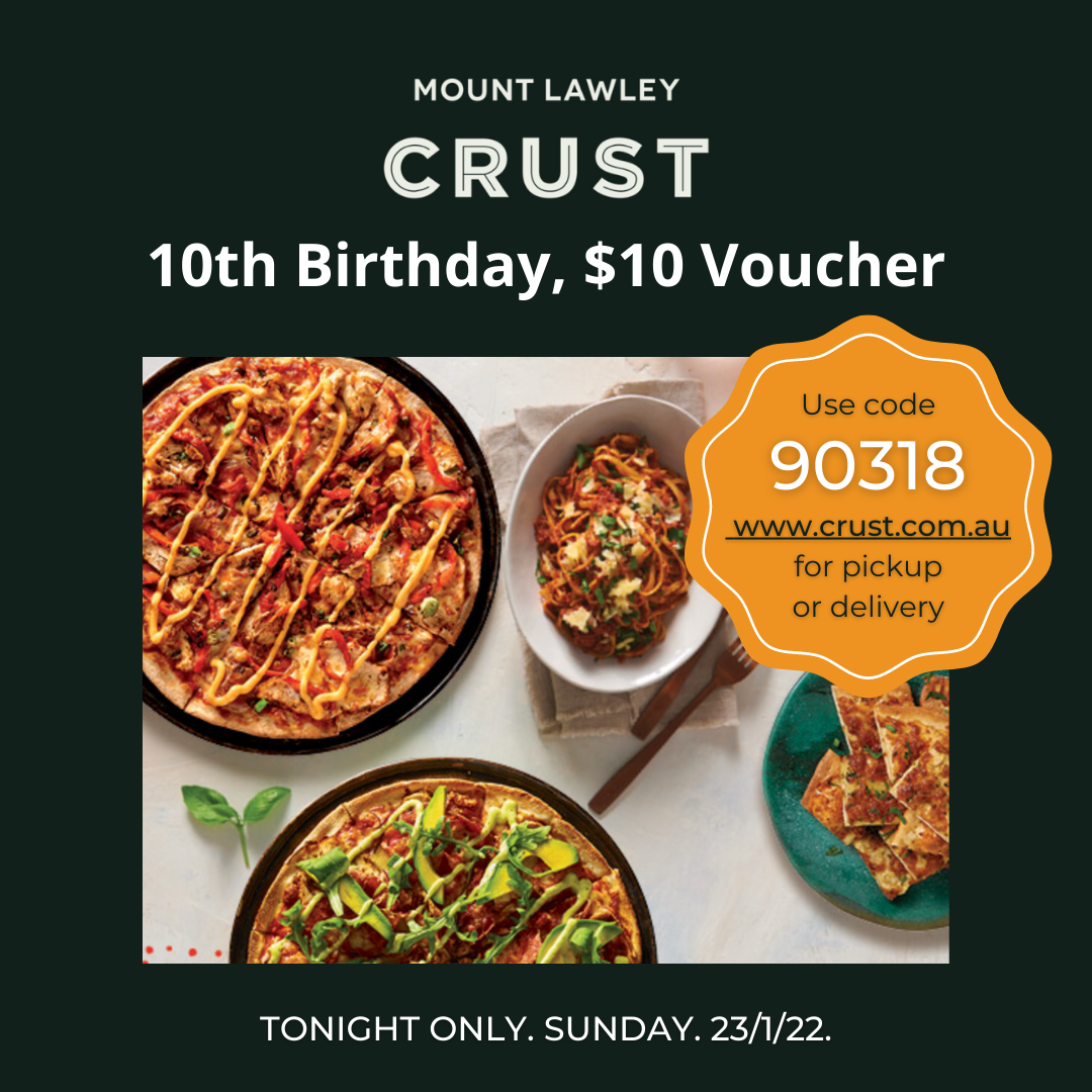 Menu, Crust Pizza Mount Lawley