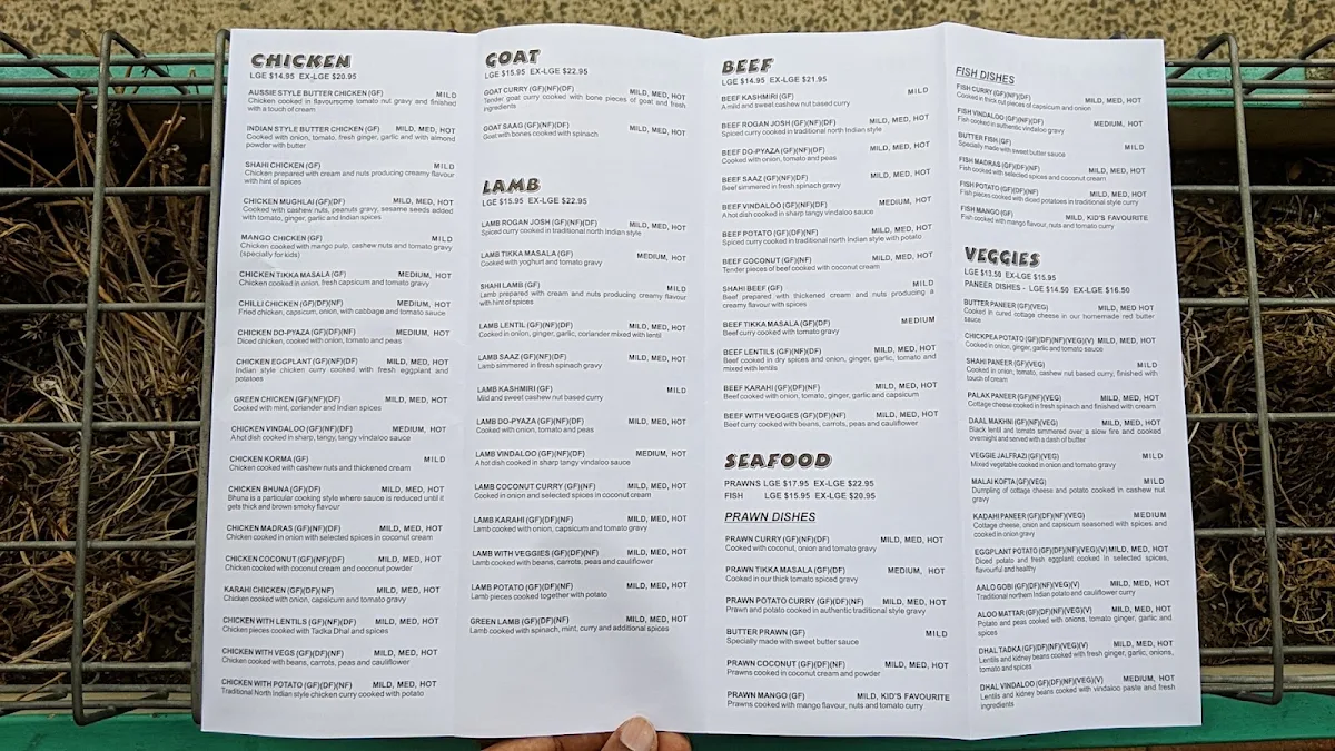 Menu, BIRYANI & BEYOND