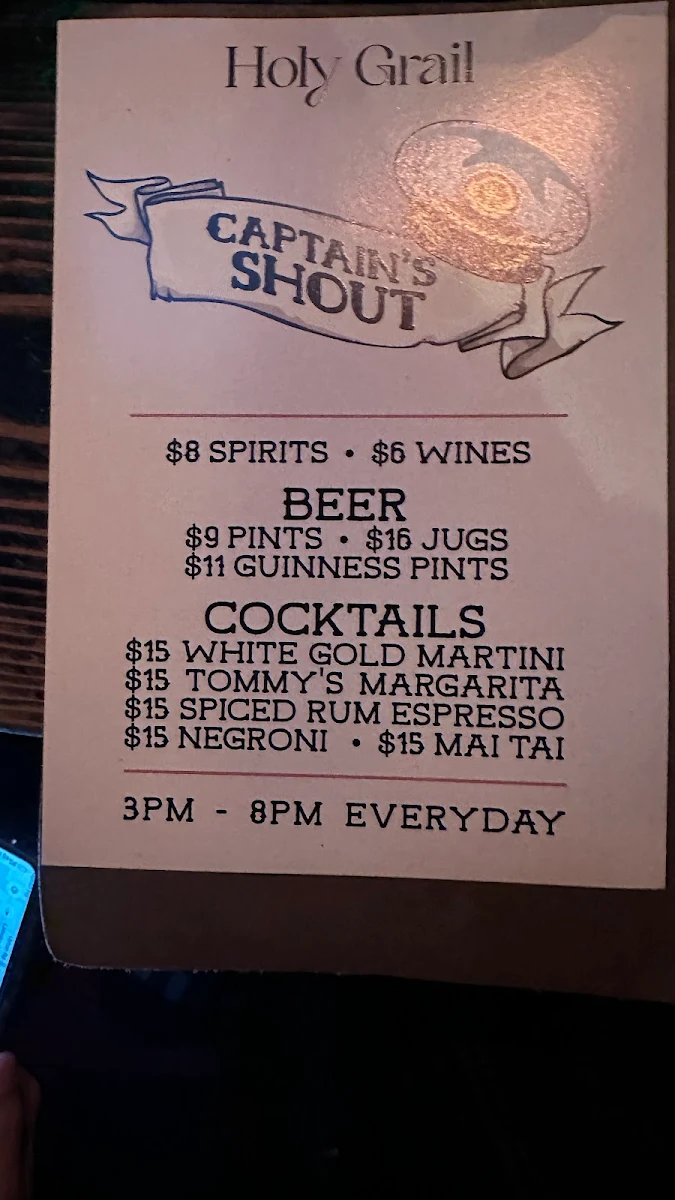 Menu, Holy Grail