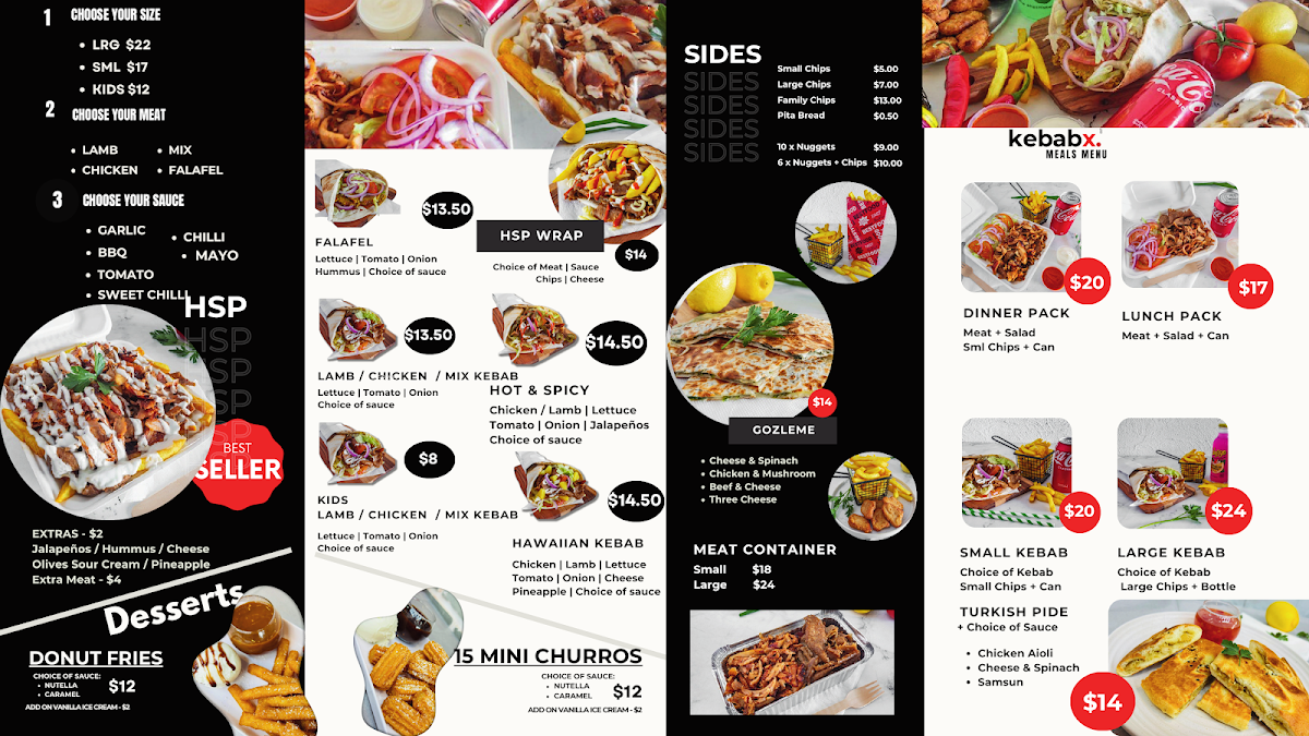 Menu, Kebab X - Carnegie
