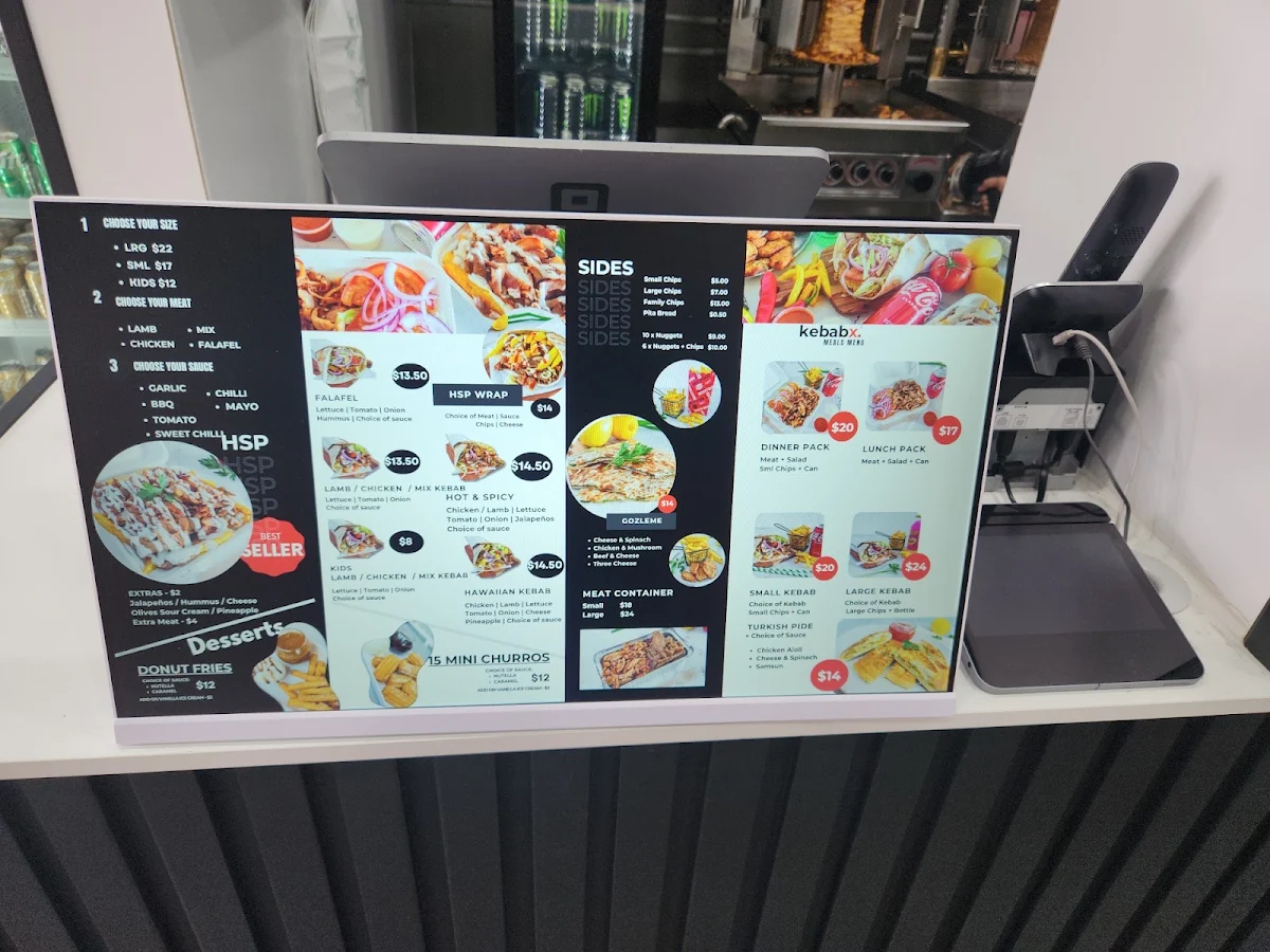 Menu, Kebab X - Carnegie
