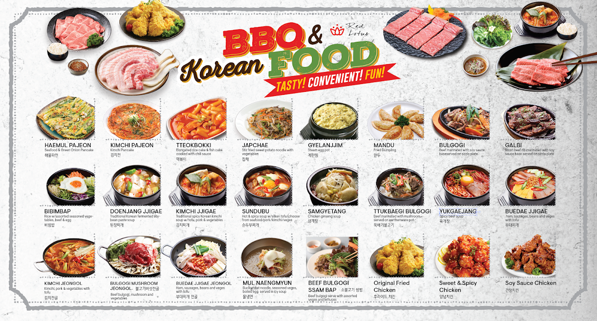 Menu, Red Lotus Korean BBQ