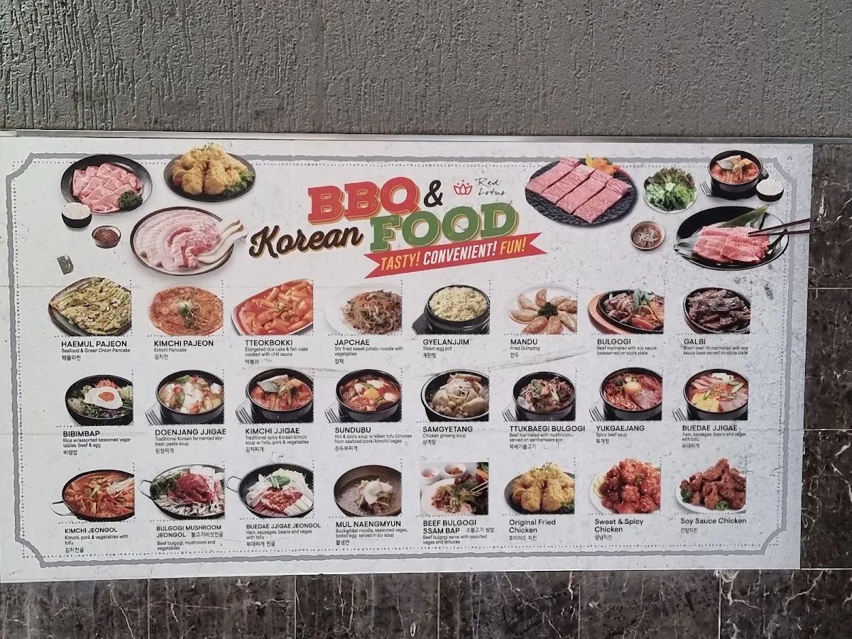 Menu, Red Lotus Korean BBQ