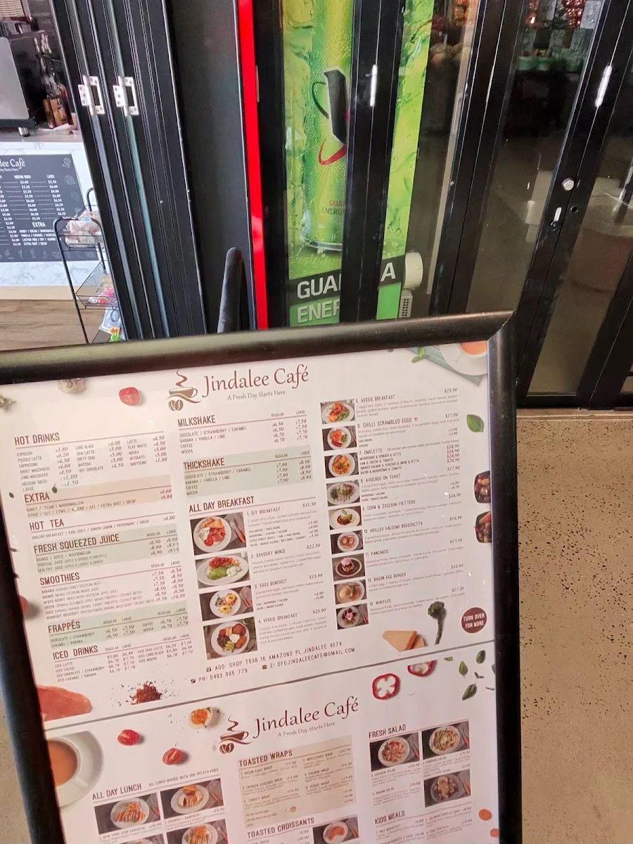 Menu, Jindalee Cafe