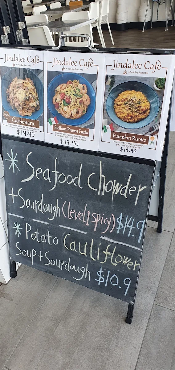 Menu, Jindalee Cafe