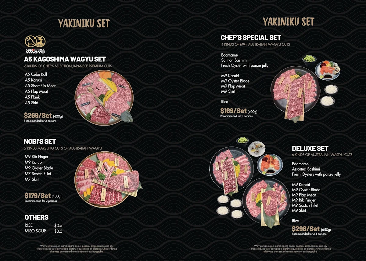 Menu, Nobi Yakiniku