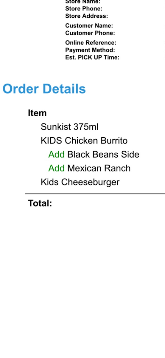 Menu, Burrito Bar Peregian Springs