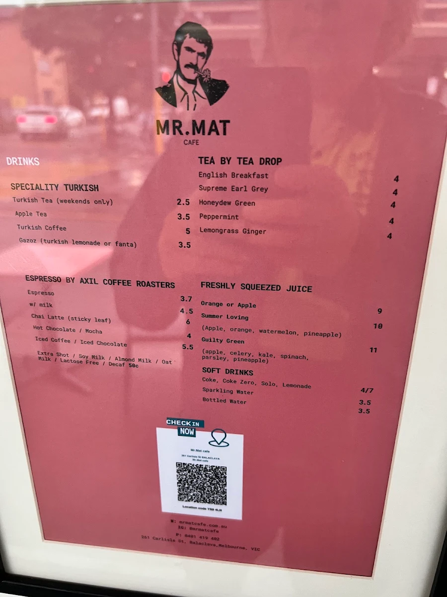 Menu, Miss mat