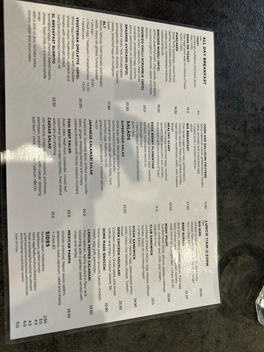 Menu, Two Little Monkeys