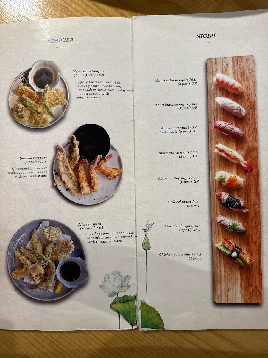 Menu, HANAMURA NORWOOD